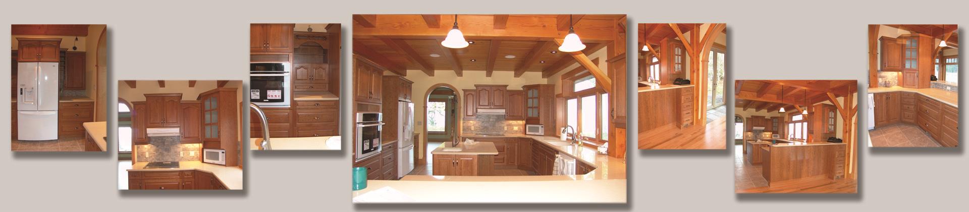 Custom Kitchen Cherry Wood Cathedral Arch Square Raised Panel